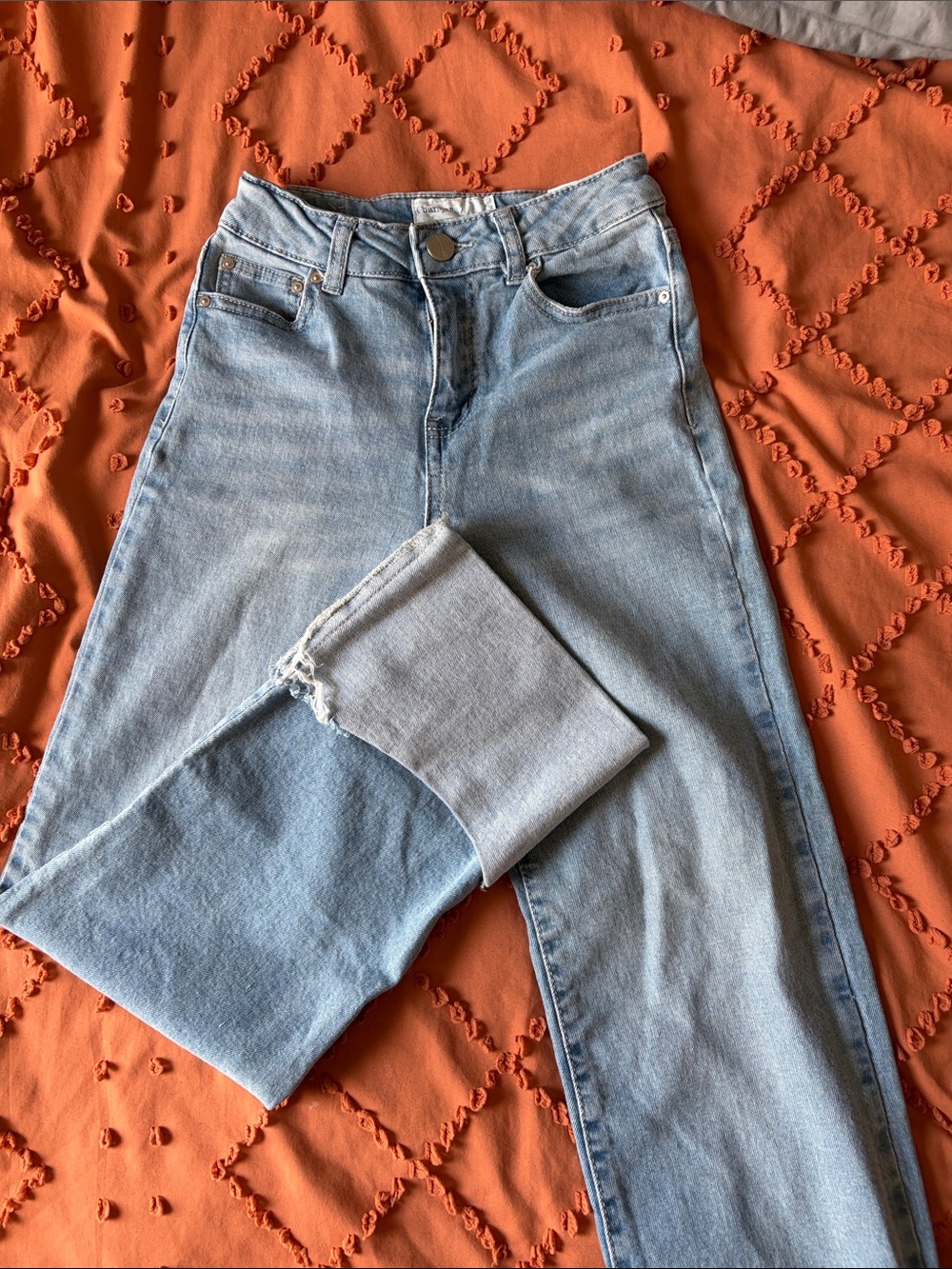 High-Rise Light Blue Women's Straight Jeans